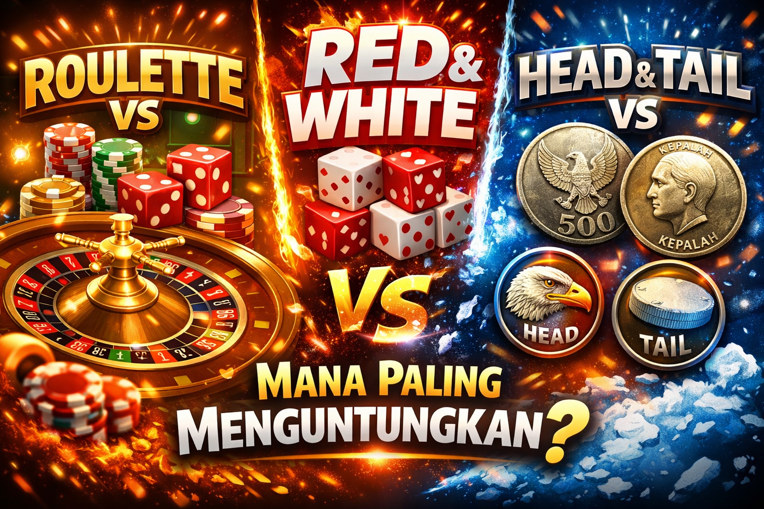Roulette vs Red and White vs Head and Tail : Mana Paling Menguntungkan?
